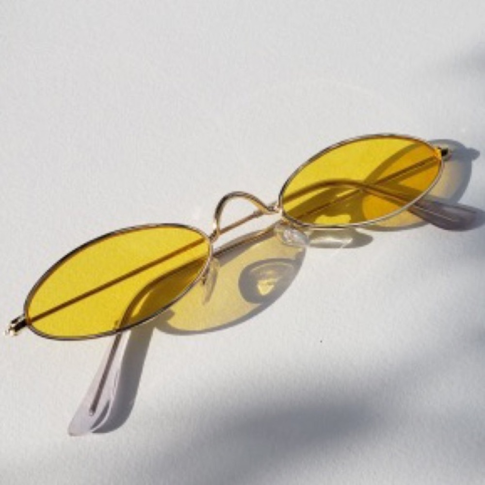 Yellow oval sunglasses